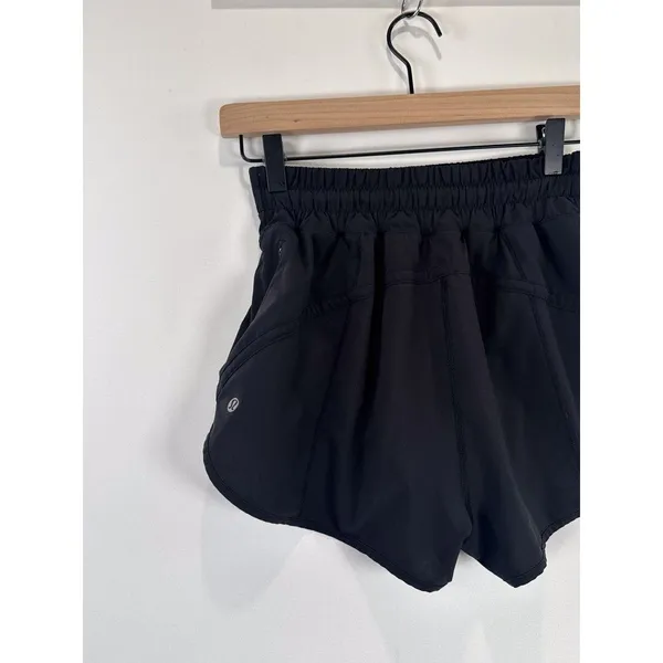 Lululemon Womens Shorts Black Track That High Rise Lined Athletic Stretch Size 4 - Image 9