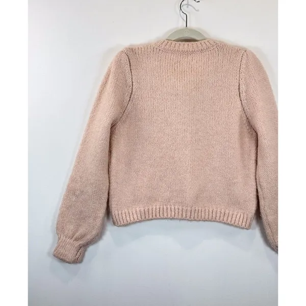 MANGO Womens Cardigan Pink Mathilda Alpaca Chunky Knit Sweater Grandma Small - Image 9