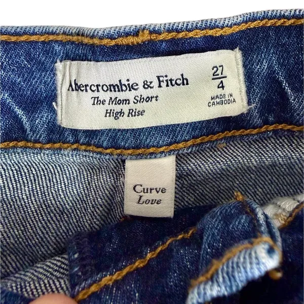 NEW Abercrombie & Fitch Curve Love The Mom Short High Rise Jean Shorts Size 27 4 - Image 3