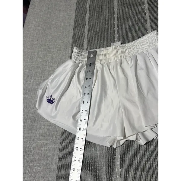 Nfinity White Cheer Shorts Double Layer Athletic Skort Womens 2XS Crown Logo - Image 2