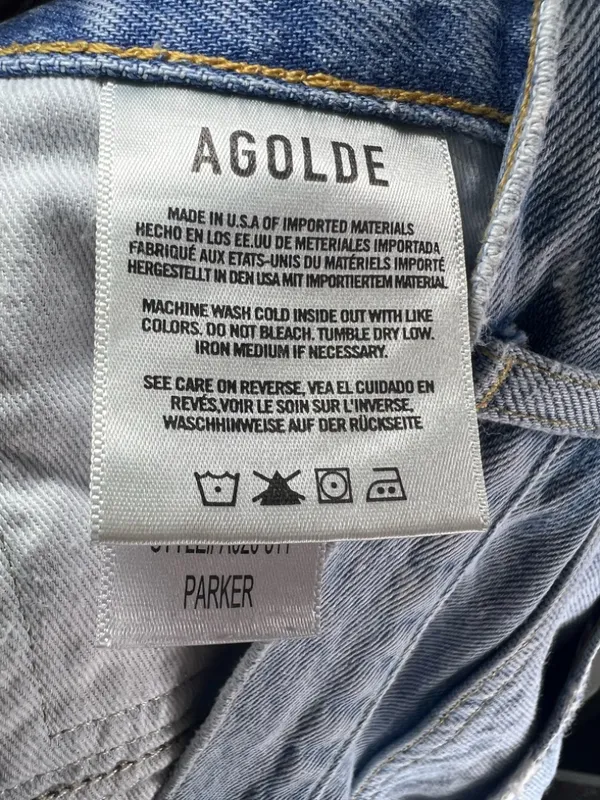 Agolde Parker Vintage Cut-Off Jean Shorts Swapmeet Light Wash Distressed Size 30 - Image 12