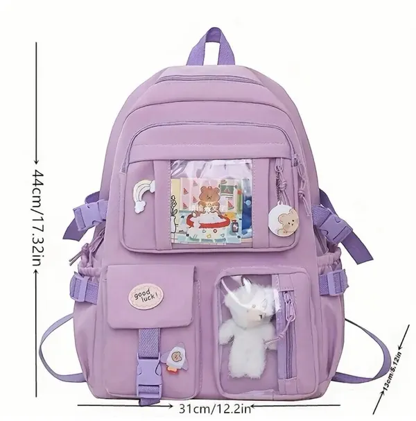 Andrea’s Deals NWT Travel Backpack, Multi-Pocket Waterproof College School Bag Lavender - Image 2