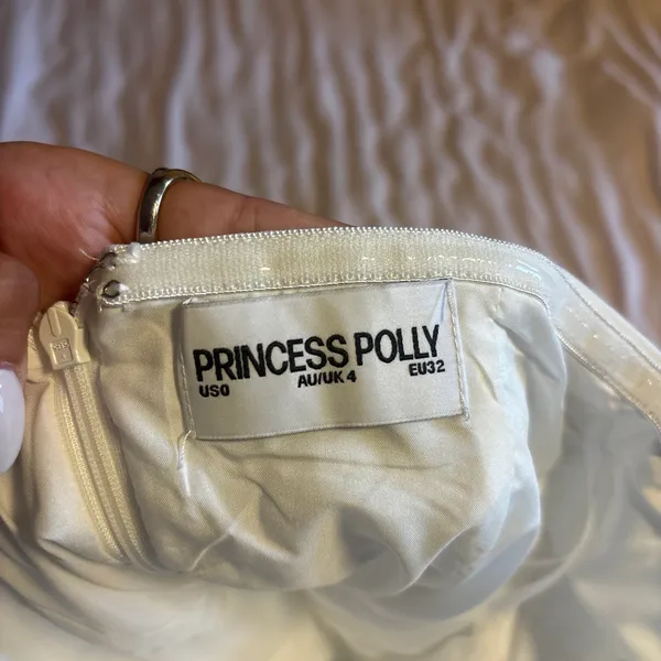 Princess Polly Josanna Crochet Halter Mini Dress White. Size 0. Worn once for graduation - Image 3