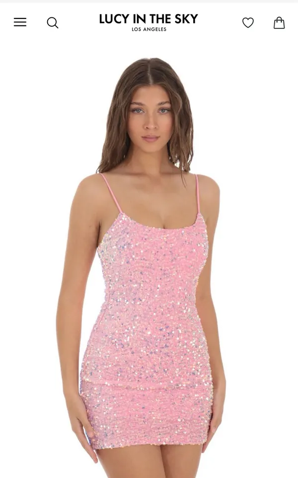 Lucy in the Sky Pink Sequin Dress - Image 2