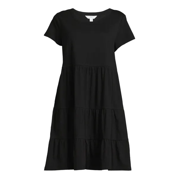 Time and Tru Womens Dress Size M Black Tiere Cotton Minimalist Whimsigoth - Image 2