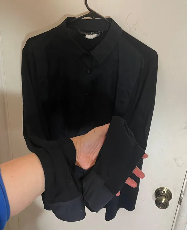 Collared Silk Button Down Blouse - Image 5
