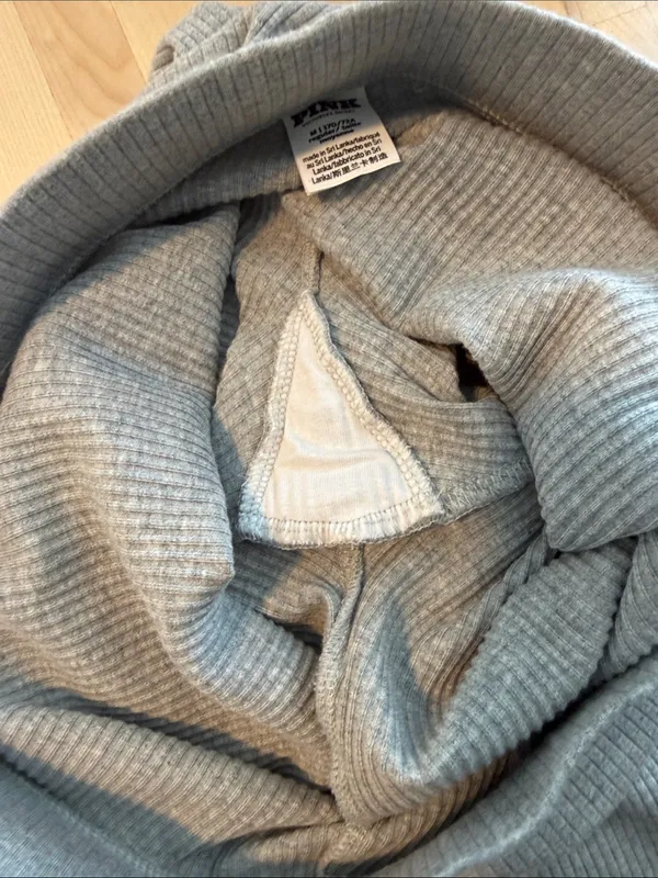Pink Victoria's Secret Mid-Rise Rib Knit Gray Heather Flare Legging Pant, M - Image 6