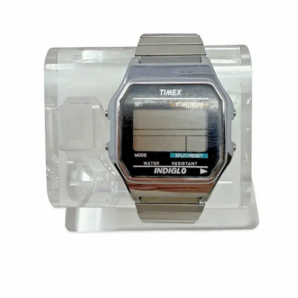Vintage Timex Indiglo Digital Watch Stainless Steel Expansion Band Untested - Image 2