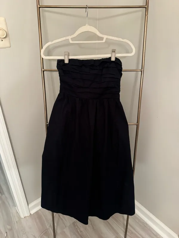 Abercrombie Strapless Black Midi Dress - Image 2