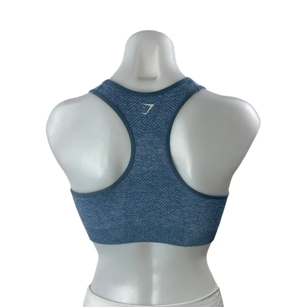 Gymshark Women's Blue Racerback Workout Yoga Athletic Sports Bra Crop Top Size S - Image 3
