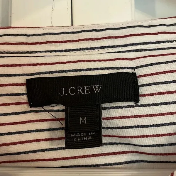 J.Crew striped embroidered tie front blouse size M - Image 5