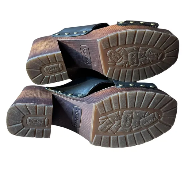 Korks Shoes Womens Size 9 Black Wedge Sandals Platform Mules‎ Studded KR0010809 - Image 8