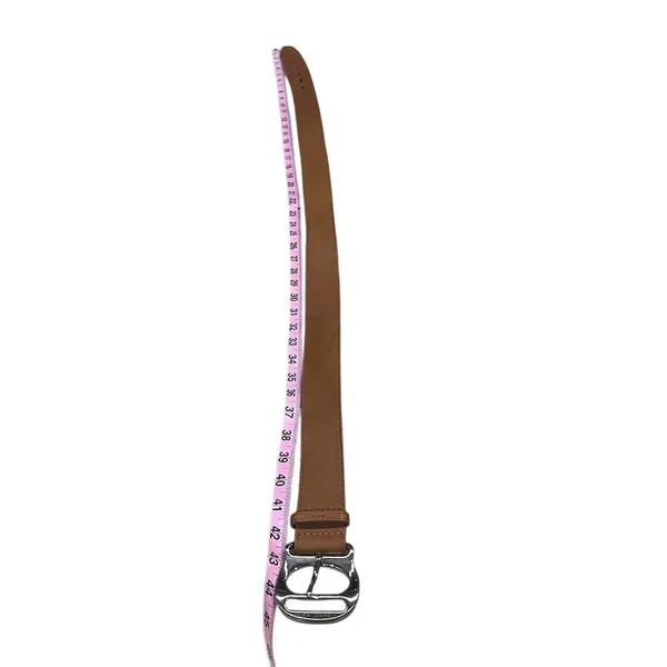 Michael Kors Women's Brown Leather Belt Silver Buckle Adjustable Chunky - Image 7