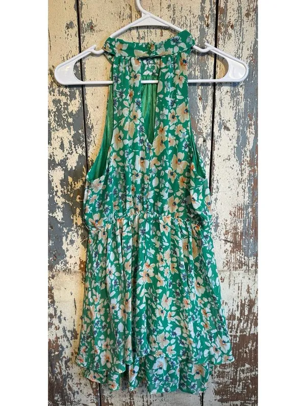 NWT Sienna Sky Green Floral Halter Neck Dress size Medium - Image 3