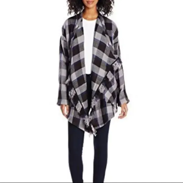 NWT Lucky Brand Black Gray Wrap Jacket Cardigan - Image 2