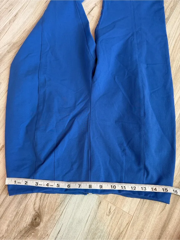 Free People Wide Leg Slit Pants Blue Size Medium - Image 4