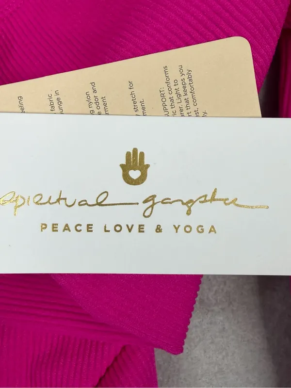 Spiritual Gangster Love Sculpt 7/8 Leggings XS S Magenta Ribbed NWT - Image 6