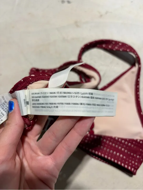 Abercrombie & fitch Burgundy Knot-Front bikini swim top XS - Image 6