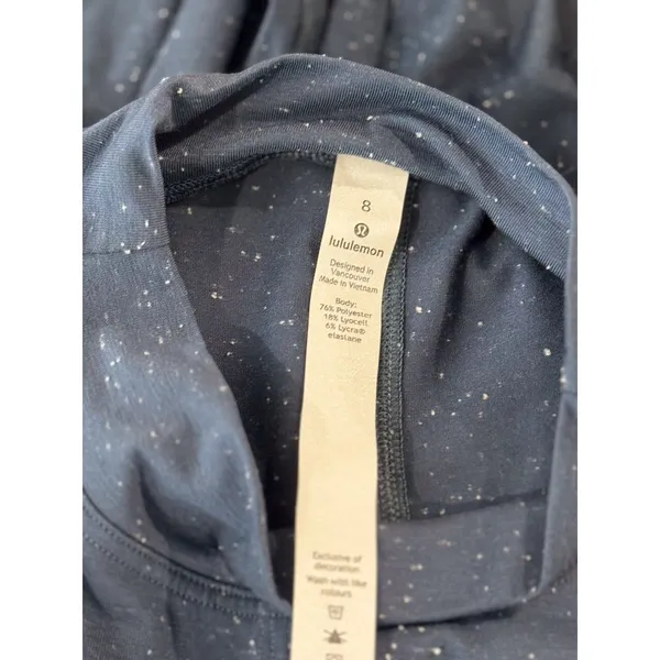 Lululemon Women Top Blue Time to Restore Mock Neck Tank Front Tie Stretch Size 8 - Image 4