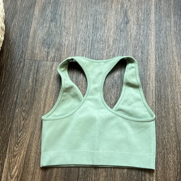 Set Active Green Ribbed Sports Bra - Image 3