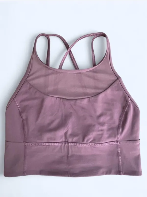 Lululemon clip in long line Lilac Sports Bra activewear yoga Pilates gym 6 - Image 5