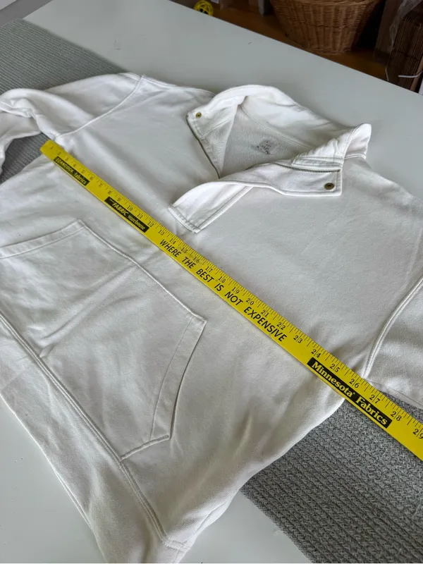 a new day Ivory Cream Quarter-Zip Pullover Sweatshirt Size XL - Image 6