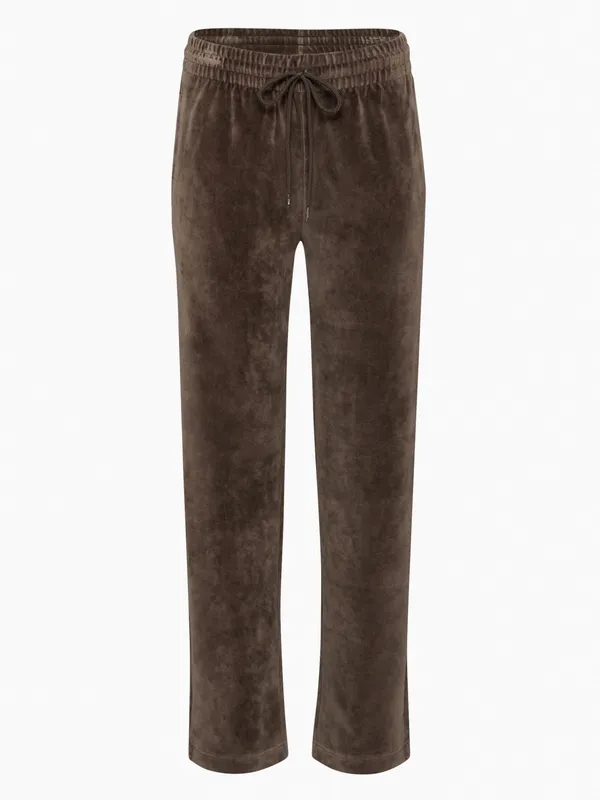 Aritzia TNA Relaxed Velour Sweatpants Brown Straight Leg - Image 2