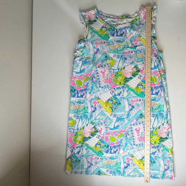 Lilly Pulitzer Laina Dress Large Wish You Were Here Multi Pop Up Preppy Colorful - Image 9