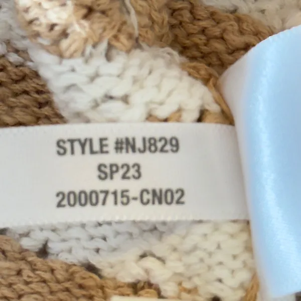 501 | Madewell Sriped Crochet Knit Tank Top‎ XXS Cream Tan Cotton Sweater Cami - Image 7