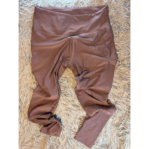 Balance Collection Mauve Brown High Waisted Coolmax Leggings Size Large 12-14 - Image 7