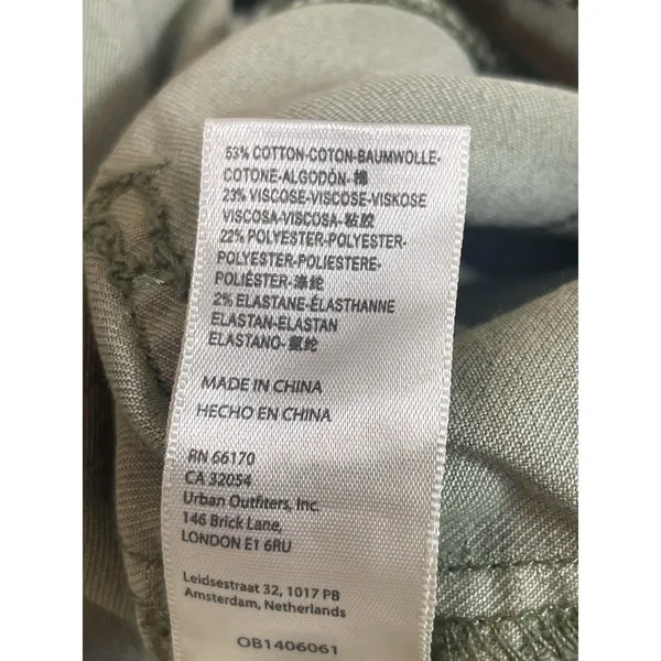 Free People M Army Green Utility Jumpsuit Boiler Suit Coverall Zip Front - Image 8