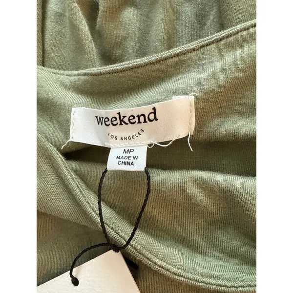 Weekend NWT Jersey Sleeveless Square Neck Midi Dress Sage Green Women's Medium - Image 3