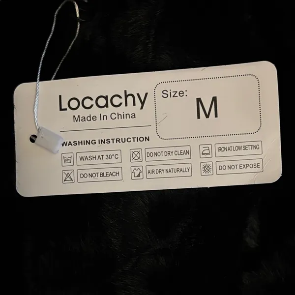 Locachy Shaggy Faux Fur Jacket Black Women Size Medium - Image 3