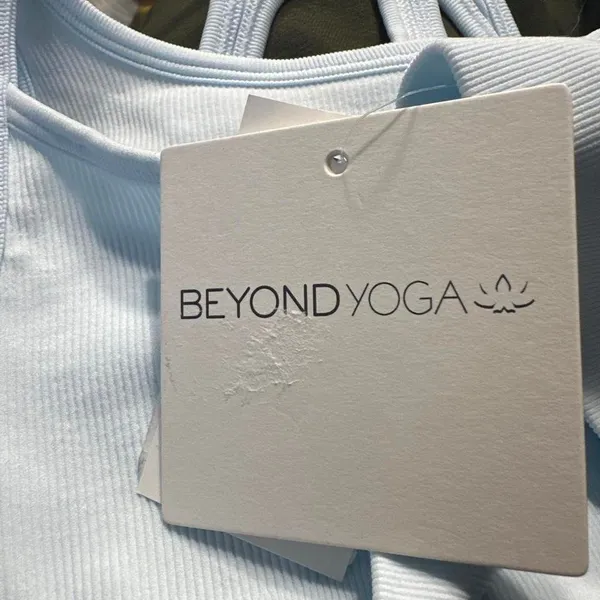 X359. Beyond Yoga - light blue sports bra - Image 3