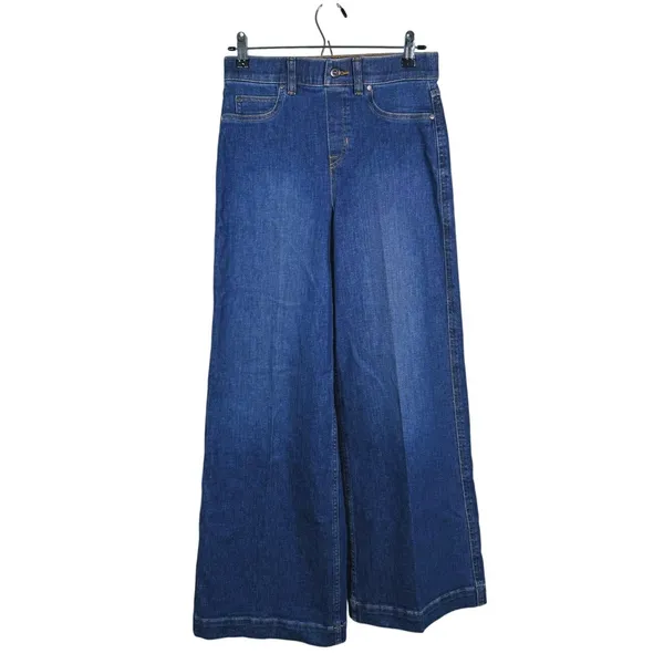 NWT SPANX High Rise Wide Leg Jeans A-Line S Blue Denim Casual Classic Retro - Image 2