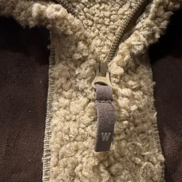 Woolrich Faux Shearling Sherpa Zip Jacket‎ Women’s Medium Brown Coat - Image 2
