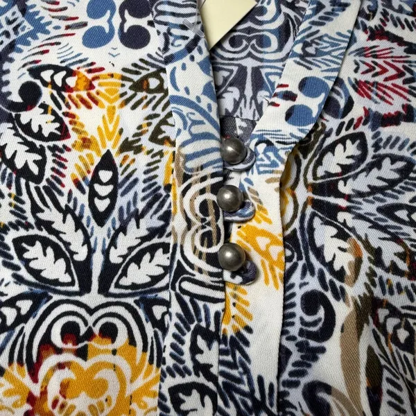 New Christopher & Banks Women Size Medium Blouse Large Medallion Paisley Pintuck - Image 8