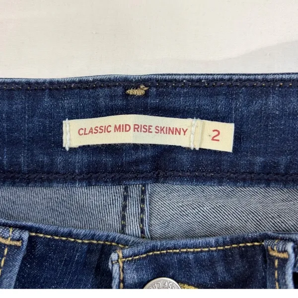 Levis Classic Mid Rise Skinny Jeans Womens 2 Dark Wash Blue Denim‎ Pants - Image 12