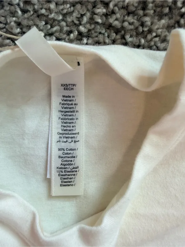Skims cotton jersey LONG SLEEVE T-SHIRT women's size XXS in marble NWT - Image 7