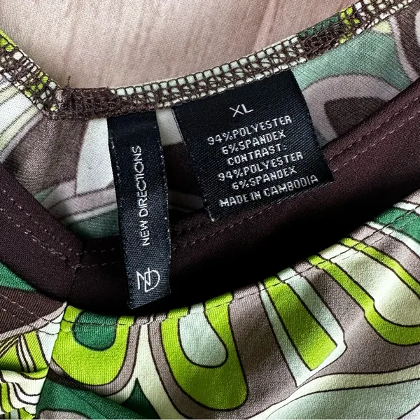 New Directions Y2K Green and Black Floral Tank Top - Image 3