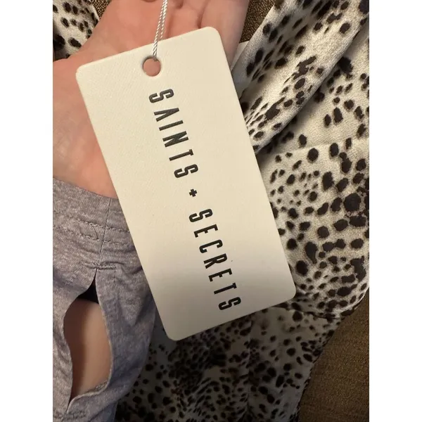 NWT Saints & Secrets On The Prowl Asymmetrical Dress Animal Print Size Medium - Image 4