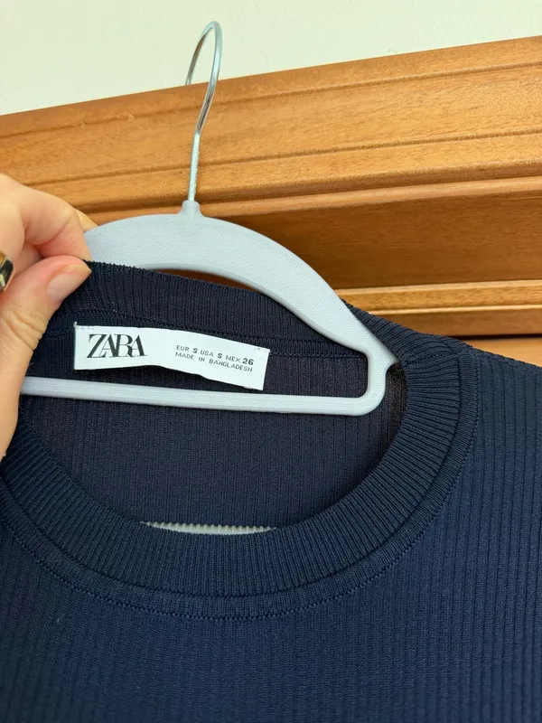 Zara rubbed long sleeve navy blue - Image 2