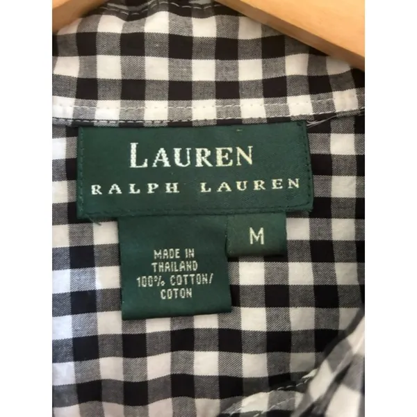 Lauren Ralph Lauren Gingham Button-Down Shirt | Women's Medium Classic Cotton - Image 4