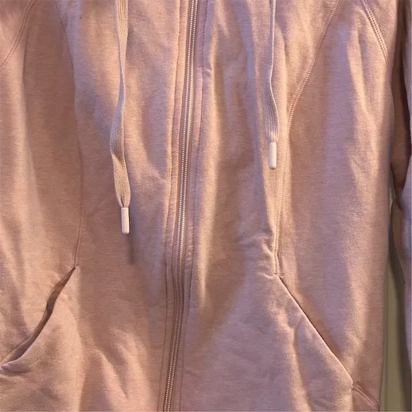 Zella Women's‎ M Pink Ruched Long Sleeve Zip Front Hoodie Jacket - Image 5
