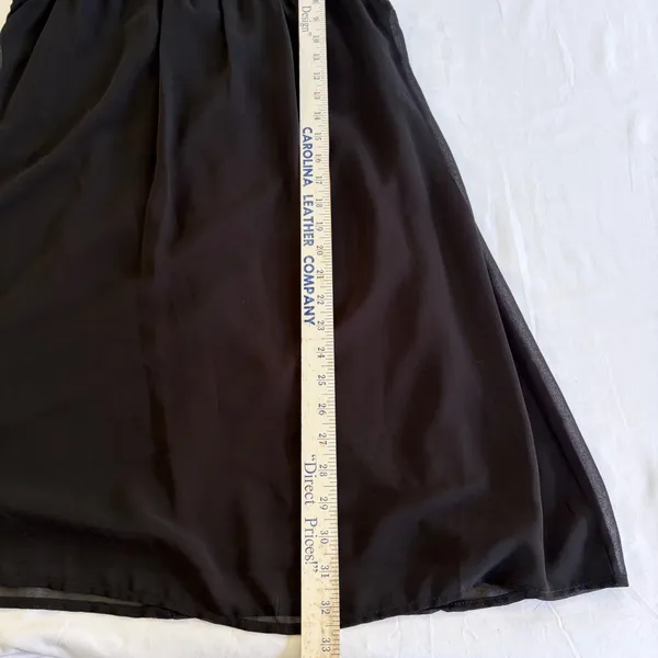 As You Wish Black Lace Chiffon Mini Dress Bohemian Parisian Dress Pompom Medium‎ - Image 8