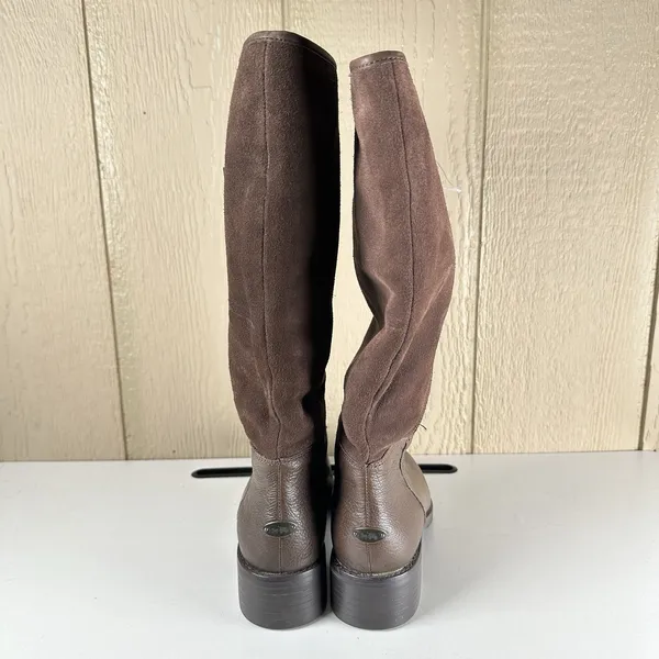 Coach Bailey Brown Leather/Suede Side Zip Mid Calf Boots Size 8B Shearling Lined - Image 7