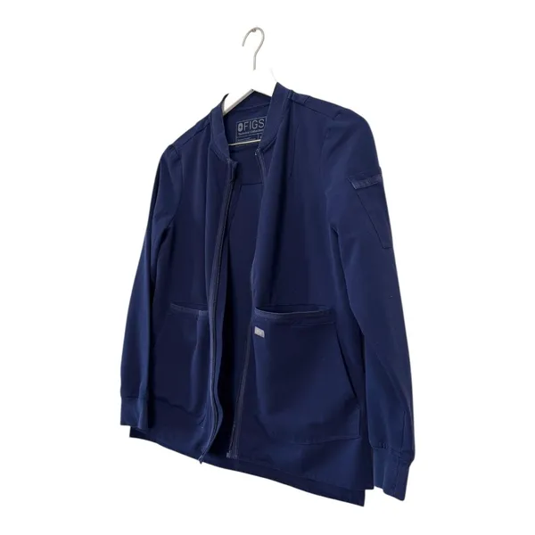 FIGS Navy Blue Technical Collection Bellery Scrub Jacket Zip Front Size XS - Image 2