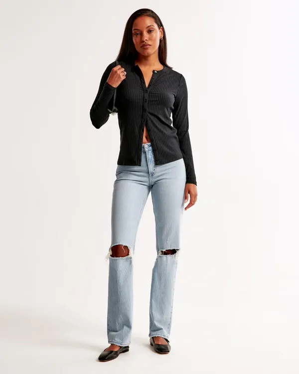 Abercrombie & Fitch Mid Rise 90s Straight Jeans - Image 2