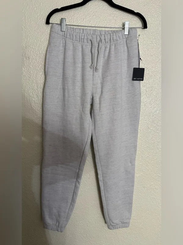 Set active Midweight Sweats Staple Old School Sweatpants size Small heather grey - Image 3