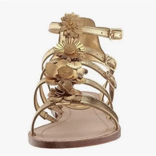 KATE‎ SPADE New York Sadia Gold Sandal Size 7M Floral Gladiator Strappy - Image 3
